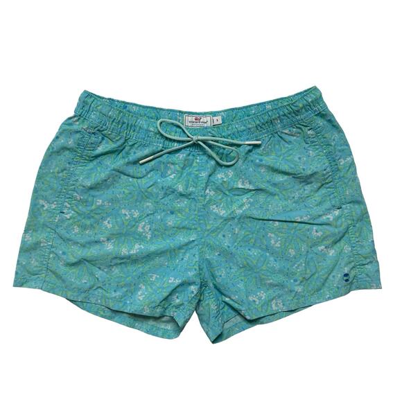 VINEYARD VINES Women’s Performance Baggies Shorts Blue Water Print Size Small - Picture 1 of 7